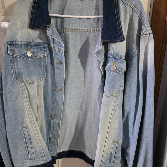Other - Light Wash Denim Jacket with Dark Trim